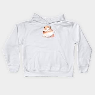 Cute and Adorable hamster in a Teacup Kids Hoodie